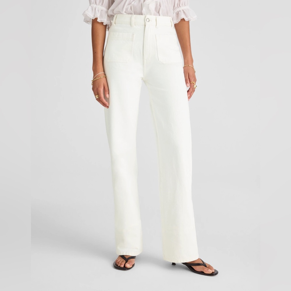 Madewell The Cleo Straight Jean - Rigid Size 26 White - Picture 2 of 8